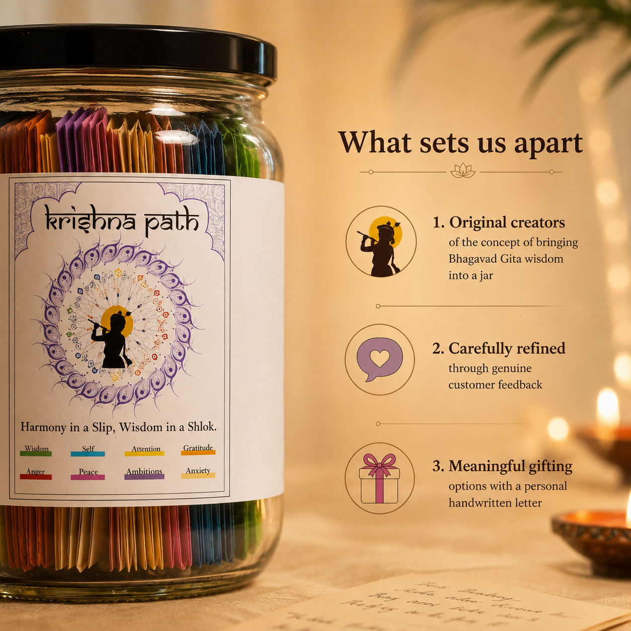 Krishna Path - Tri-fold Gita Jar