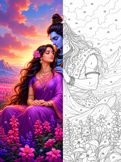 Shiv–Parvati Portrait | A Reflection of Divine Love
