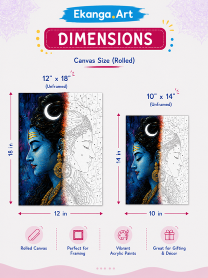 Shiv–Parvati Portrait | A Timeless Calm