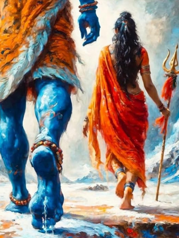 Shiv–Parvati Portrait | A Walk Through Eternity