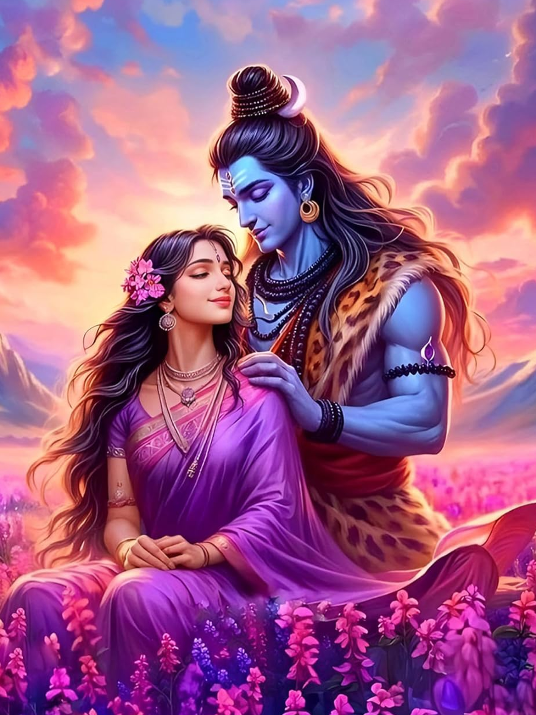 Shiv–Parvati Portrait | A Reflection of Divine Love